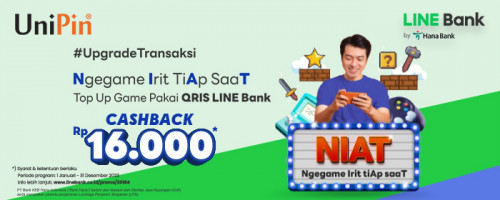 Ngegame Irit Tiap Saat Bareng QRIS LINE Bank di UniPin!